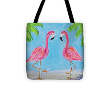 Load image into Gallery viewer, Fancy Flamingos IIi Tote Bag
