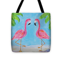 Load image into Gallery viewer, Fancy Flamingos IIi Tote Bag